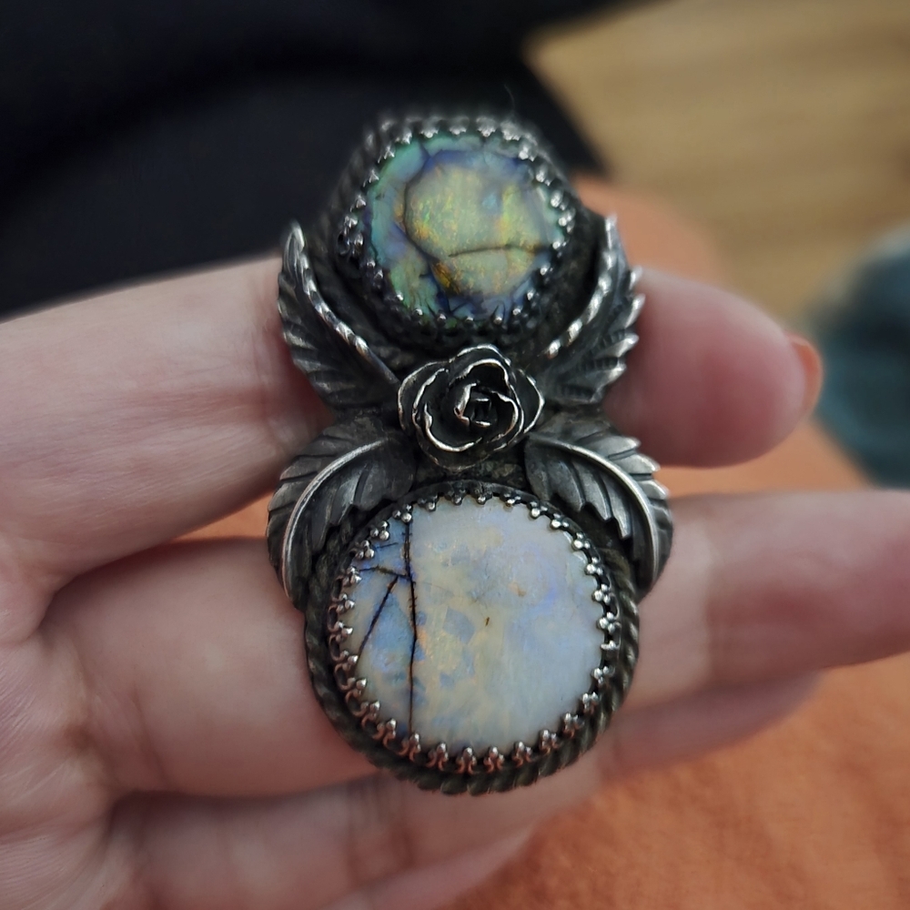 💚SOLD💚 Artisan Handmade Monarch opal ring Size 7.5 OOAK Rare HTF - Picture 3 of 9